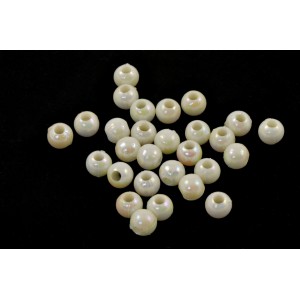 Acrylic bead round 4mm iris cream (Pack of 40 beads)